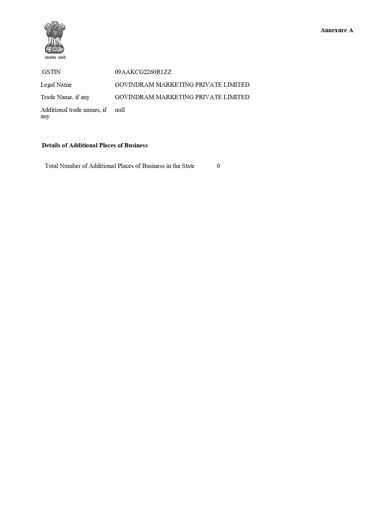 Govind Ram Marketing Pvt Ltd